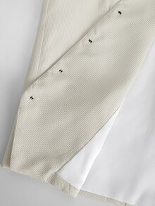 Manfinity Mode 男士商務正式鈕扣前開背心西裝外套與修身長褲 2 件套禮儀服飾 - 杏色 - 查看 7