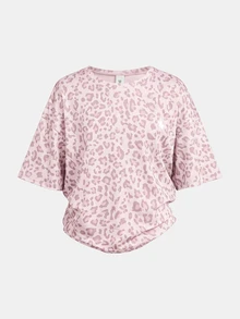 SHEIN Tween Girl 少女休閒日常寬鬆時尚圓領豹紋與小馬圖案 T恤長褲套裝 - 粉色 - 查看 5