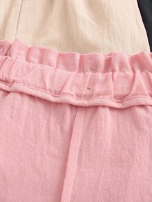 SHEIN 3件組女童休閒舒適寬腿長褲，適合春秋季節 - 彩色 - 查看 3