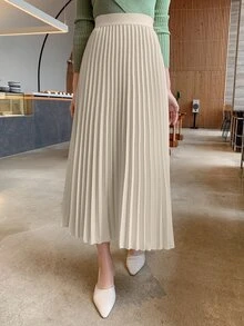 Dazy Tall Women's Long Elegant Pleated Skirt Fall - Apricot - View 7