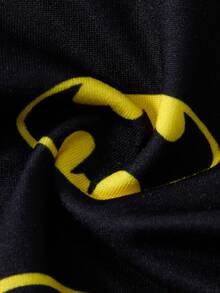 BATMAN X SHEIN Young Boy Bat Print Top & Pants Loungewear - Black - View 7