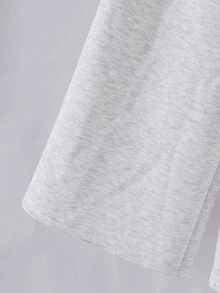 SHEIN 青少年女孩拼色領口T恤與長褲套裝 - 彩色 - 查看 5
