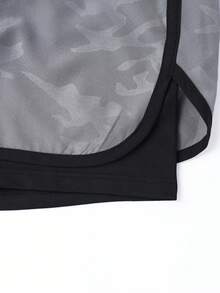 Gym Rark 男士抽繩腰配色休閒百搭雙層運動短褲 - 灰色 - 查看 4