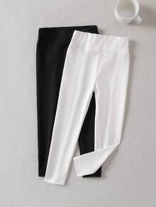 SHEIN 女童秋冬加厚內裡打底褲 買1送2 百搭休閒保暖內裡長褲 - 彩色 - 查看 1
