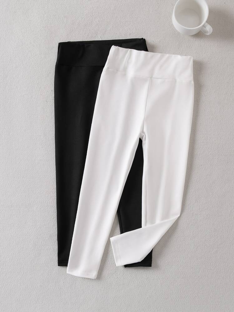 SHEIN Young Girls Autumn/Winter Thick Lined Leggings Buy 1 Get 2All-Match Casual Thermal Lined Pants - Multicolor - View 1