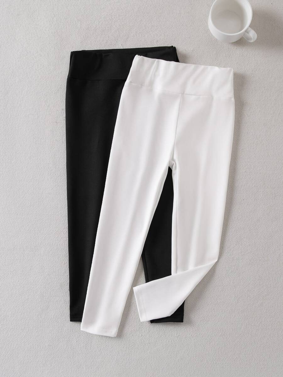 SHEIN 女童秋冬加厚內裡打底褲 買1送2 百搭休閒保暖內裡長褲 - 彩色 - 查看 1
