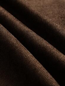 Linhara CURVE New Corduroy Fabric Plus Size Casual Commuter Long Pants With Pockets, Suitable For Spring, Summer, Autumn And Winter - Brown - View 3
