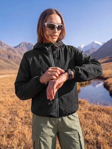 In My Nature Women's Solid Color Zipper Casual Daily Sun Protection Jacket - Black - View 9