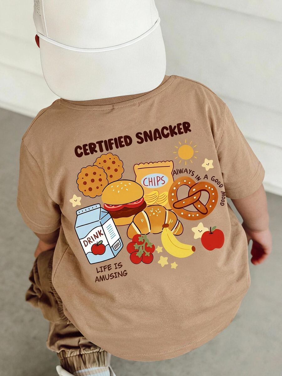 Baby Boy Casual Cartoon Print Top Suitable For Spring And Summer - Multicolor - View 1