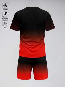 Gym Rark Men's Gradient Print T-Shirt And Shorts Sports Set - Multicolor - View 2