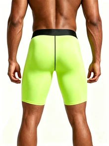 Gym Rark 男士幾何印花螢光綠運動底層短褲 - 綠色 - 查看 2