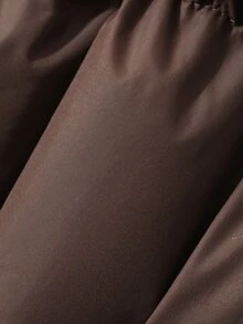 DAZY معطف قطني مبطن مريح بأكمام طويلة وأزرار وجيوب للنساء - بني - مشاهدة 8