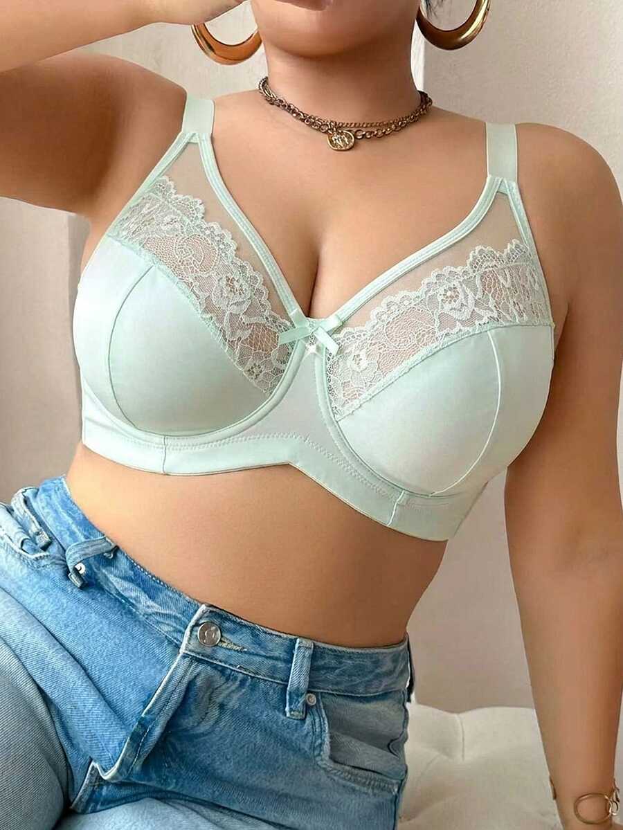 DesireSculpt Plus Size Underwire Bra, 1pc - Mint Green - View 1