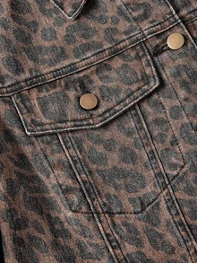 EMERY ROSE Áo khoác denim họa tiết da báo size lớn - Nhiều màu - Xem 11