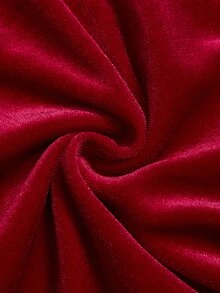 Selianne Vintage Burgundy Velvet Deep V-Neck Long Sleeve Cinched Waist Rhinestone Square Buckle Fitted Bodycon Mermaid Midi Dress For Women - Burgundy - View 6