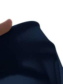 SHEIN 女童休閒日常針織蝴蝶結綁帶白色修身前開襟長袖秋季上衣 - 藏蓝色 - 查看 6