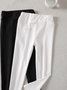 SHEIN 女童秋冬加厚內裡打底褲 買1送2 百搭休閒保暖內裡長褲 - 彩色 - 查看 4