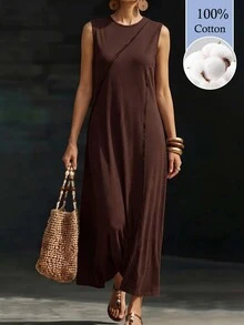 Zivah Women's Solid Color Casual Party Dress - Brown - View 9