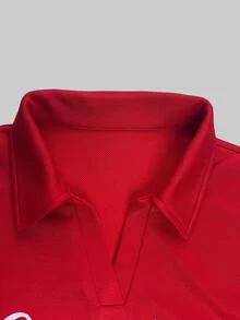 INAWLY 女款休閒字母印花運動衫，秋季 - 紅色 - 查看 3