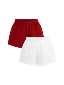 SHEIN Cheerettes 女款簡約百搭網眼運動短褲 2件/包 - 彩色 - 查看 4
