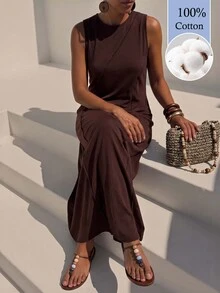 Zivah Women's Solid Color Casual Party Dress - Brown - View 8
