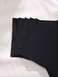 SHEIN 5pcs/Set Comfortable Underwear (High Waist Seamless Thong) - Black - View 4