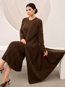 Graceveil Women's Cardigan Round Neck Elegant Lazy Autumn/Winter Sweater 2 Pieces Set - Coffee Brown - View 6