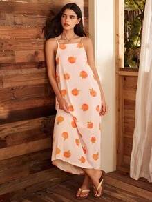 Lullawish Women's Comfortable Cute Fruit Print Nightgown - White - View 5