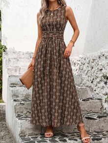 SHEIN Clasi 女款夏季度假洋裝 - 咖啡 - 查看 7