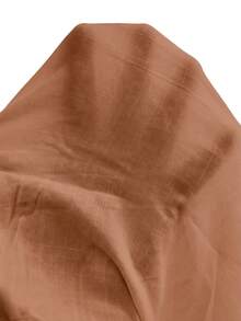EMERY ROSE Plus Size Solid Ruffle Trim Round Neck Short Sleeve Loose Blouse Spring Summer 2026 - Rust Brown - View 9