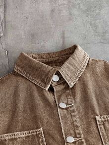 AXEPEAK Men's Fashion Casual Washed Set - Brown - View 6