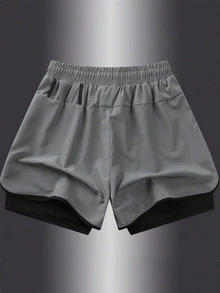 Gym Rark Pantalones cortos deportivos de hombre con estampado de murciélagos y bloques de color - Gris - Ver 2