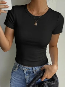 DAZY 秋冬季反季修身優雅純色女款背心 - 黑色 - 查看 5