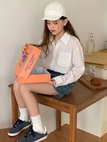 Hapijoa Tween女孩秋季服飾 女孩 (大號) 翻領短袖襯衫 夏季 - 白色 - 查看 10