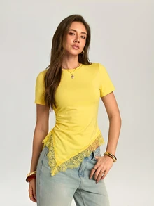 Women T-Shirts - Yellow - View 4