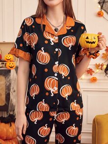 Provexi Provexi Set Piyama Wanita Motif Halloween - MultiWarna - View 5