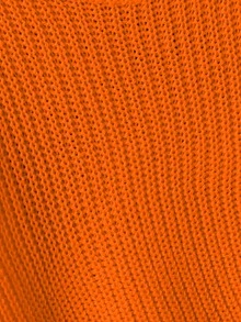 SHEIN Tween Girl Solid Color Crew Neck Long Sleeve Casual Sweater - Orange - View 4