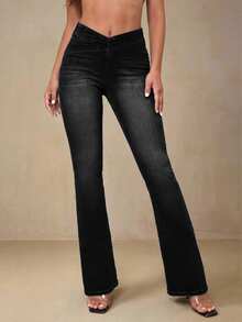 Selenza Women's Casual Versatile Daily Wear Denim Long Pants - Black - View 9