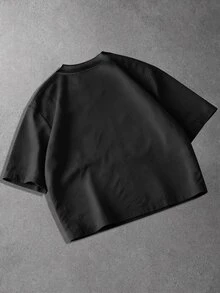 Manfinity EMRG 男士休閒日常必備 Ins 風格年輕街頭運動學院風深色塗鴉寬鬆 T 恤 - 彩色 - 查看 4