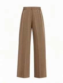 Lavishia Women's Solid Color Casual Versatile Daily Wear Long Pants - Khaki - View 6
