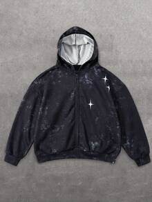 SHEIN 青少年男孩雪花印花剪影衛衣，休閒學院風，舒適時尚，極簡實用百搭，柔軟面料，適合日常穿著、上學、旅行、戶外運動，四季皆宜 - 彩色 - 查看 3