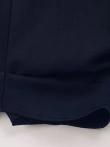 SHEIN EZwear 女款素色百褶商務西裝背心 秋冬款 - 藏蓝色 - 查看 3