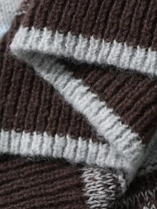 Livesso Women's Autumn/Winter Casual Colorblock Striped Sweater - Grey - View 6