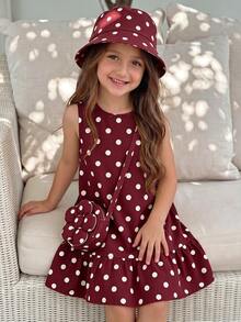 Emery Rose Kids Emery Rose Kids 女童圓領波點印花拼接洋裝 - 彩色 - 查看 1