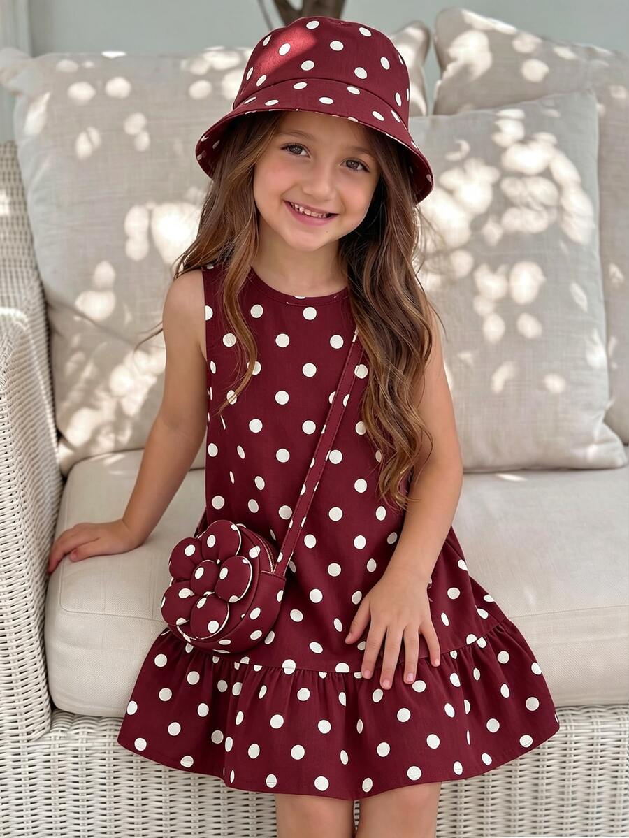 Emery Rose Kids Emery Rose Kids 女童圓領波點印花拼接洋裝 - 彩色 - 查看 1