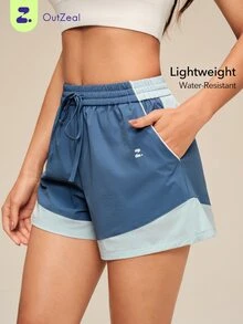 OutZeal Women Outdoor Shorts Hiking Camping Water-Resistant Elastic Waist With Pocket - Blue - View 1