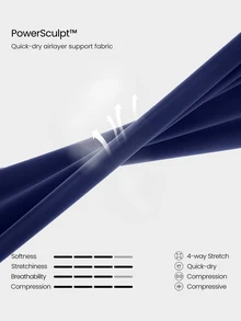 GLOWMODE 28" Powersculpt™ StudioShape Peakbum 喇叭褲，附網格拼接、抽繩防捲腰頭，高強度訓練健身運動服 - Dark Blue - 查看 6