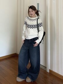 DAZY Quần jean denim nữ phong cách Hàn Quốc dáng rộng thoải mái giặt wash - Màu xanh lam - Xem 7