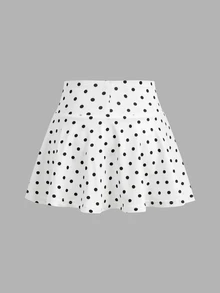SHEIN 青少年女孩黑白波點印花3件套運動休閒服，百搭舒適 - 黑與白 - 查看 6