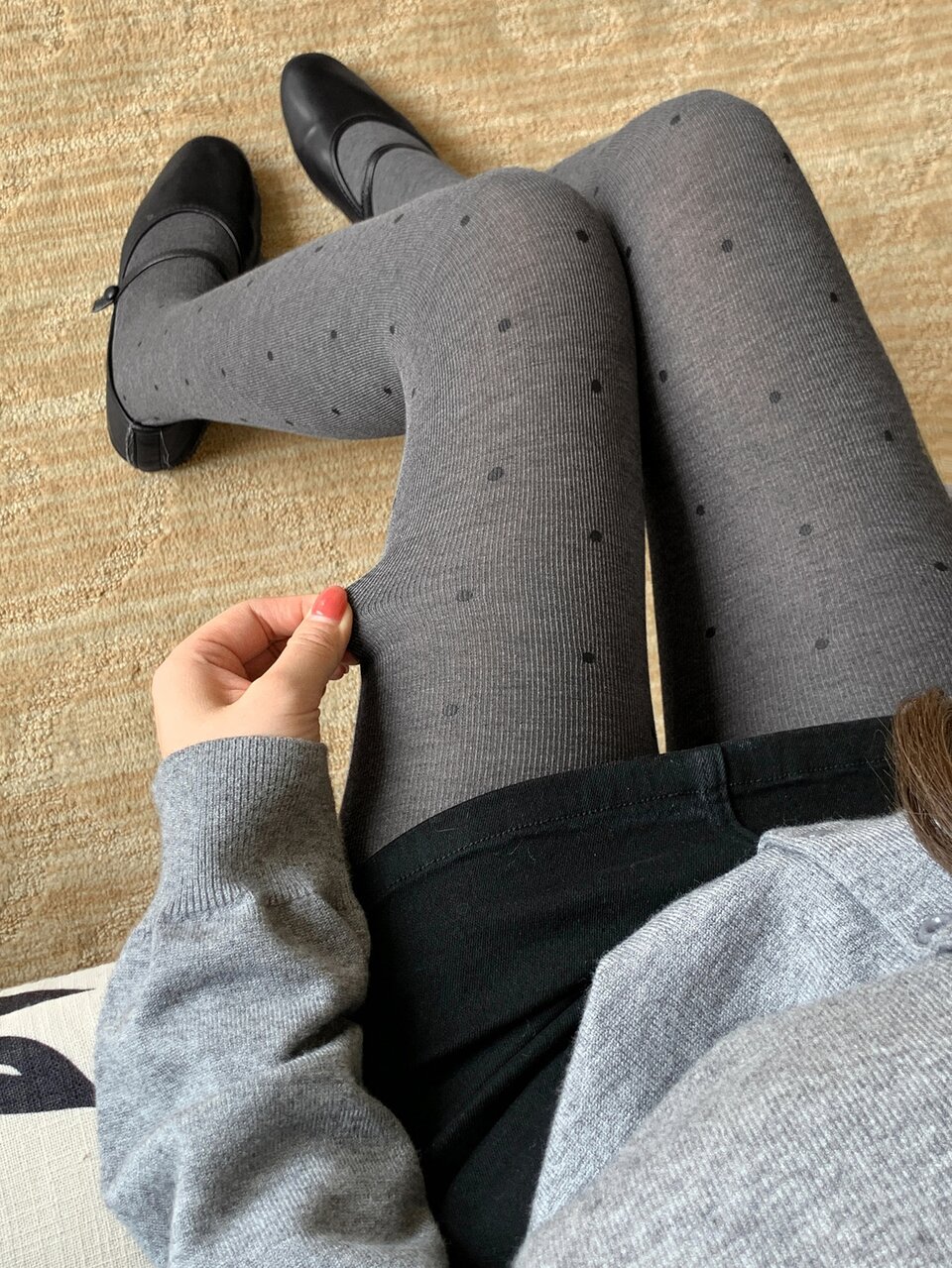 Women's Fitted Polka Dot Casual Leggings Fall